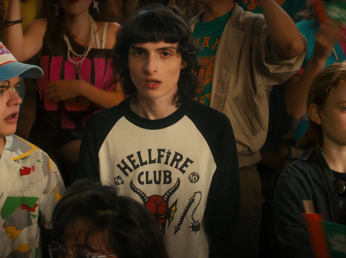 Gaten Matarazzo som Dustin Henderson, Finn Wolfhard som Mike Wheeler og Sadie Sink som Max Mayfield i 'Stranger Things'