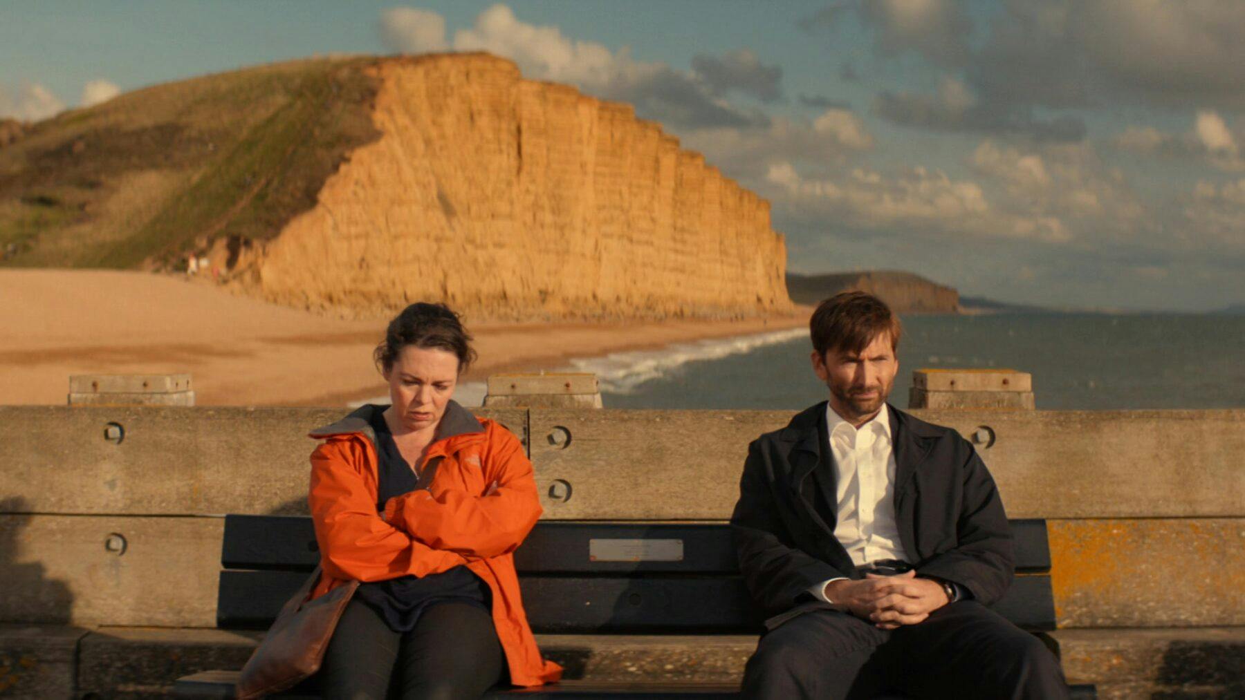Olivia Colman som Ellie Miller og David Tennant som Alec Hardy i 'Broadchurch'