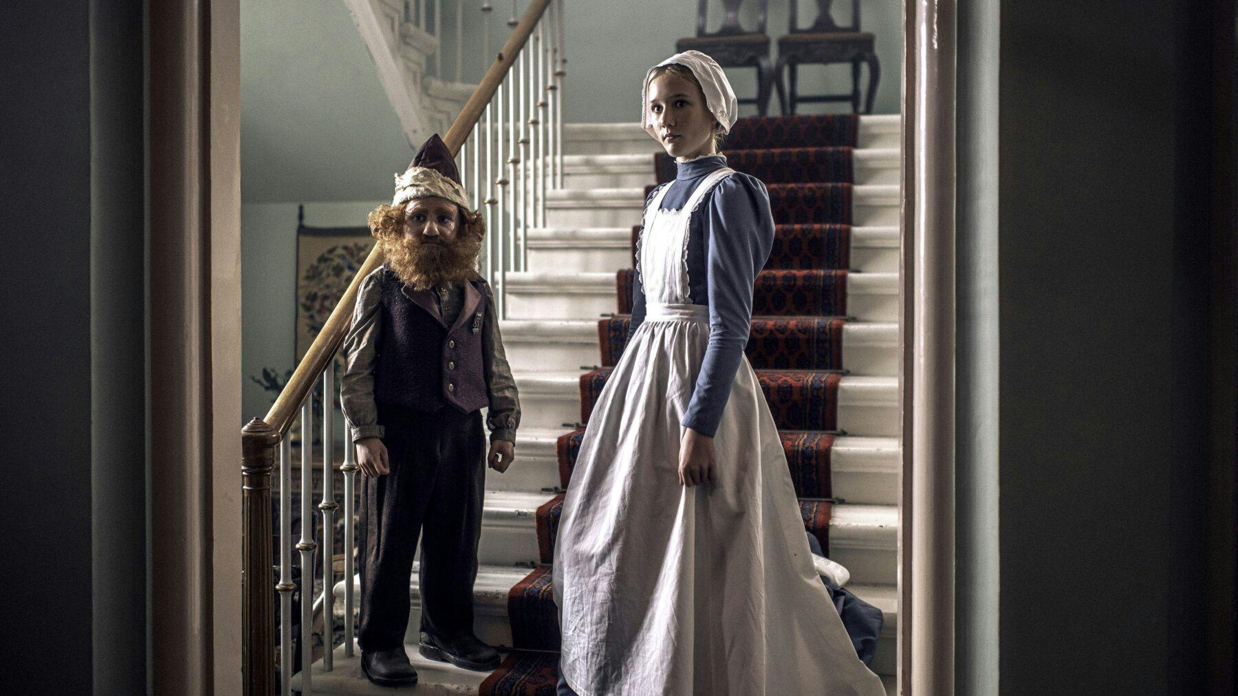 Karen (Karla Larsen Moltsen) og Rumle (Thea Sofie Lundbak) i 'Julehjertets hemmelighed'