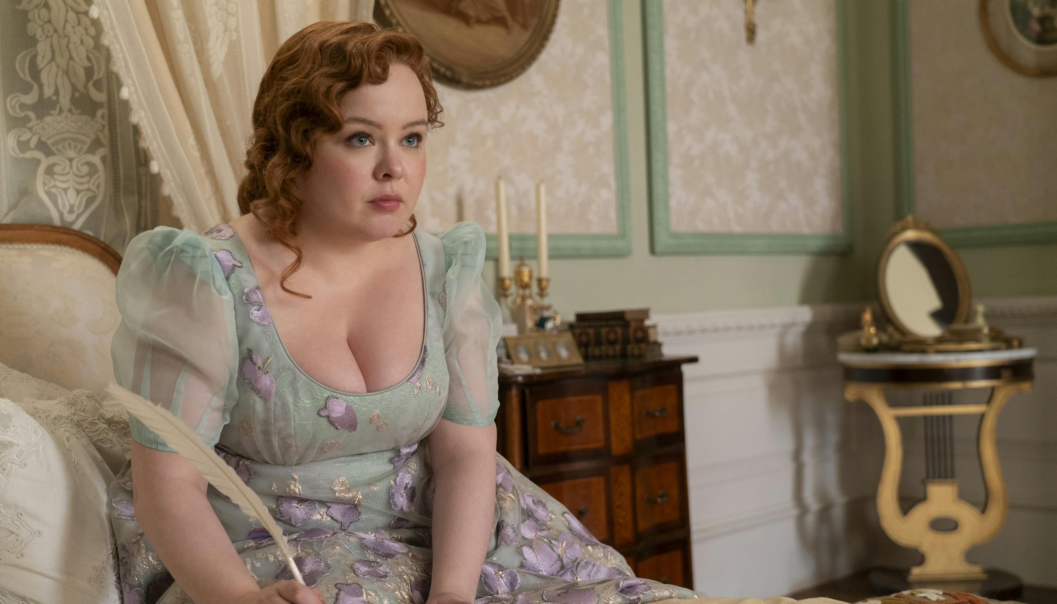 Bridgerton. Nicola Coughlan as Penelope Featherington in episode 306 of Bridgerton. Cr. Liam Daniel/Netflix © 2024