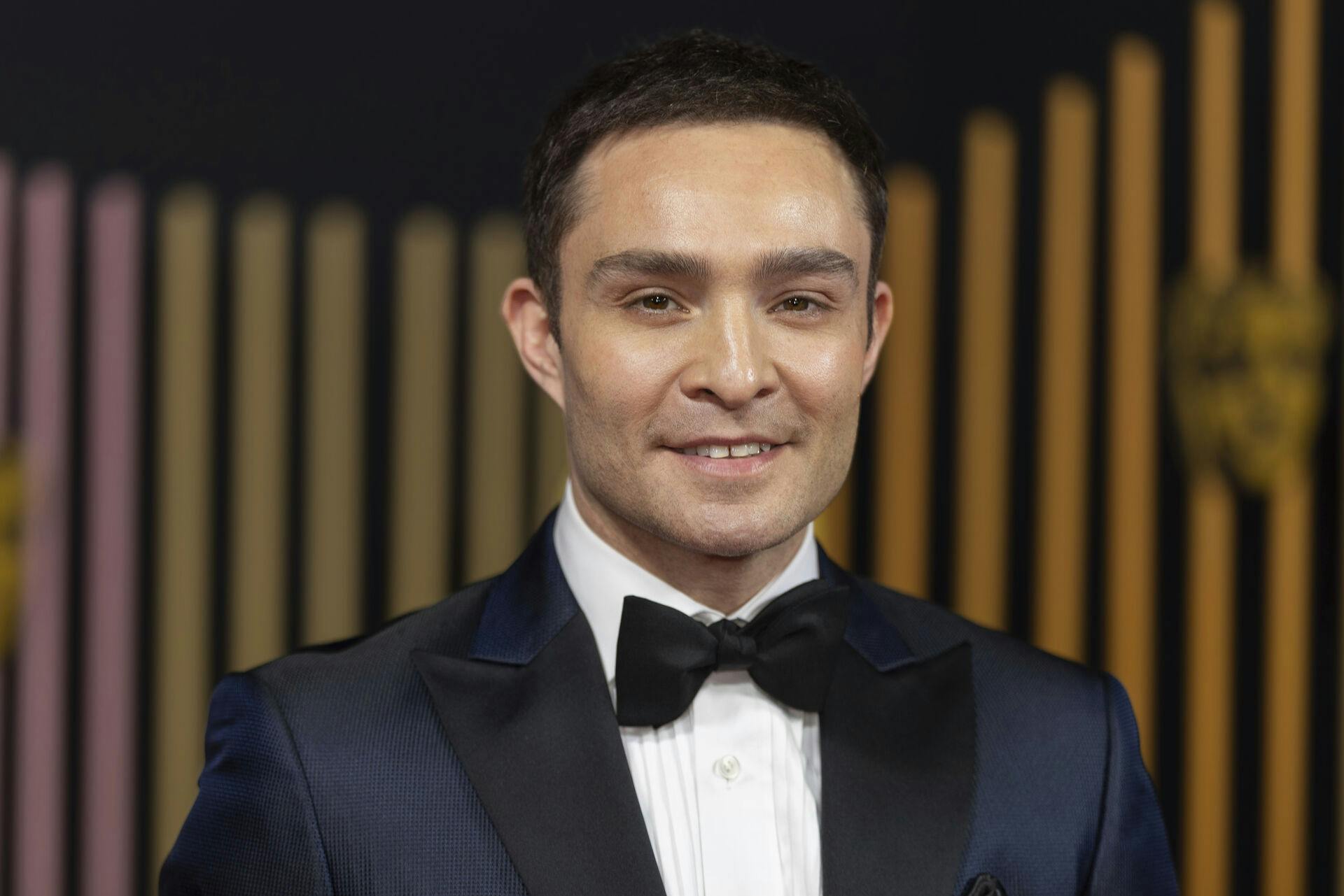 Ed Westwick poses for photographers upon arrival at the 77th British Academy Film Awards, BAFTA's, in London, Sunday, Feb. 18, 2024. (Photo by Vianney Le Caer/Invision/AP)