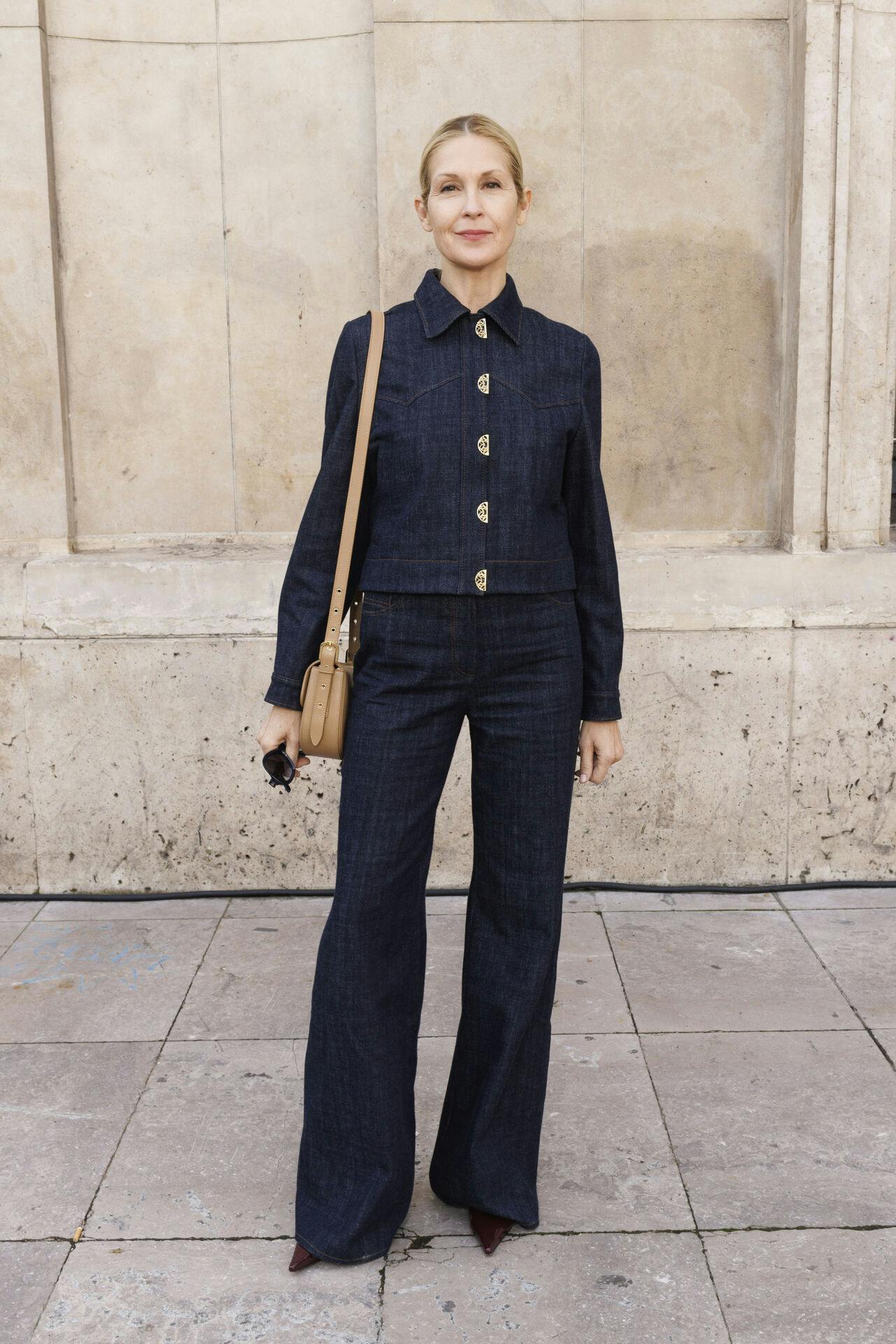 Kelly Rutherford arrives for the Elie Saab Spring/Summer 2025 collection, presented Saturday, Sept. 28, 2024, in Paris. (Photo by Vianney Le Caer/Invision/AP)