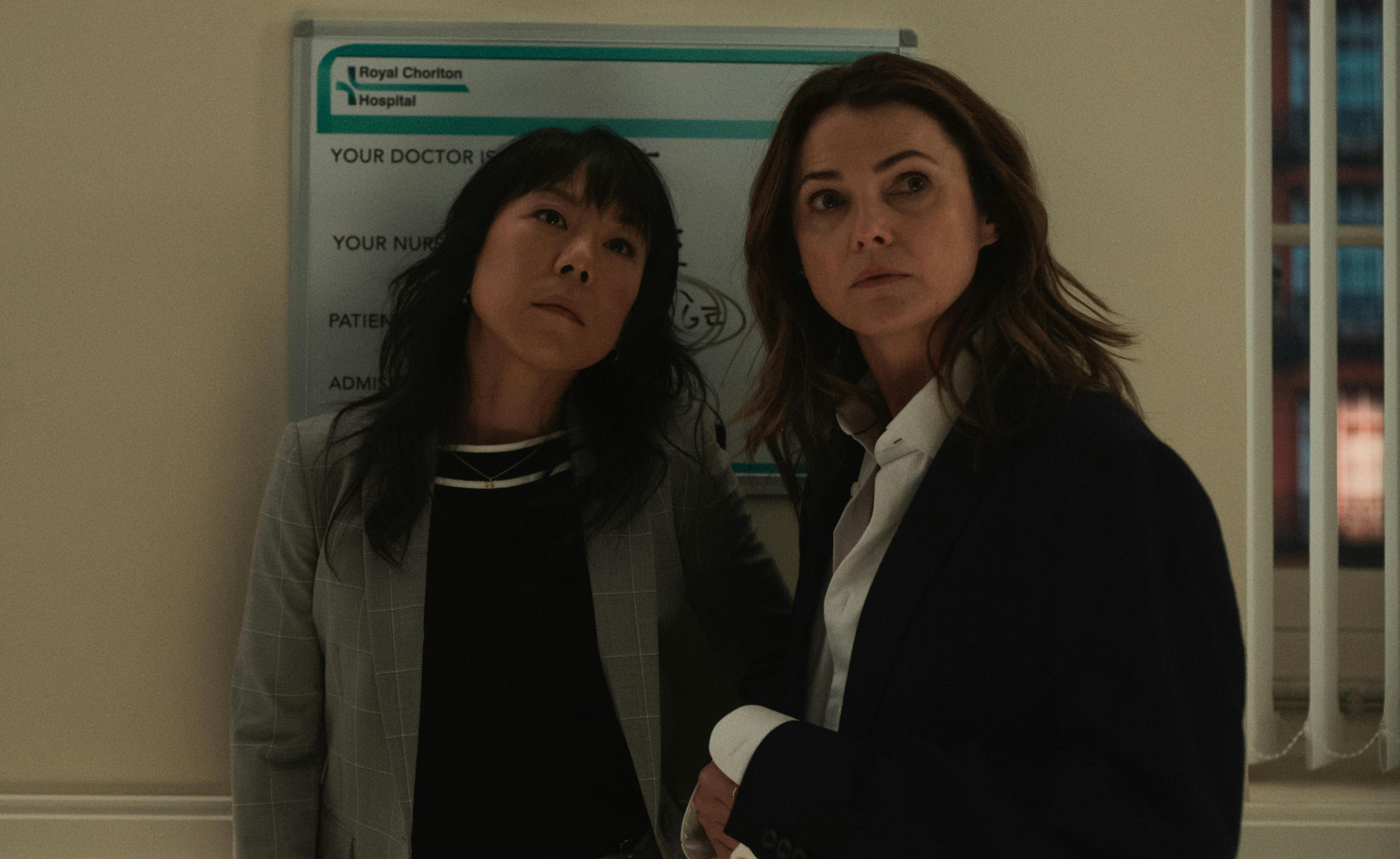 The Diplomat. (L to R) Ali Ahn as Eidra Park, Keri Russell as Kate Wyler in episode 201 of The Diplomat. Cr. Courtesy of Netflix © 2024
