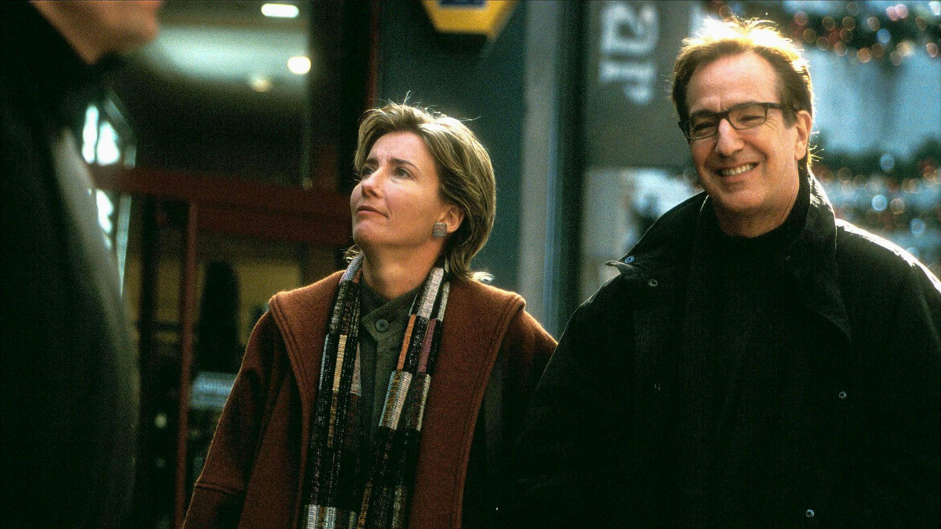 Emma Thompson & Alan Rickman Characters: Karen & Harry Film: Love Actually (USA/UK/FR 2003) Director: Richard Curtis 07 September 2003 Date: 07 September 2003