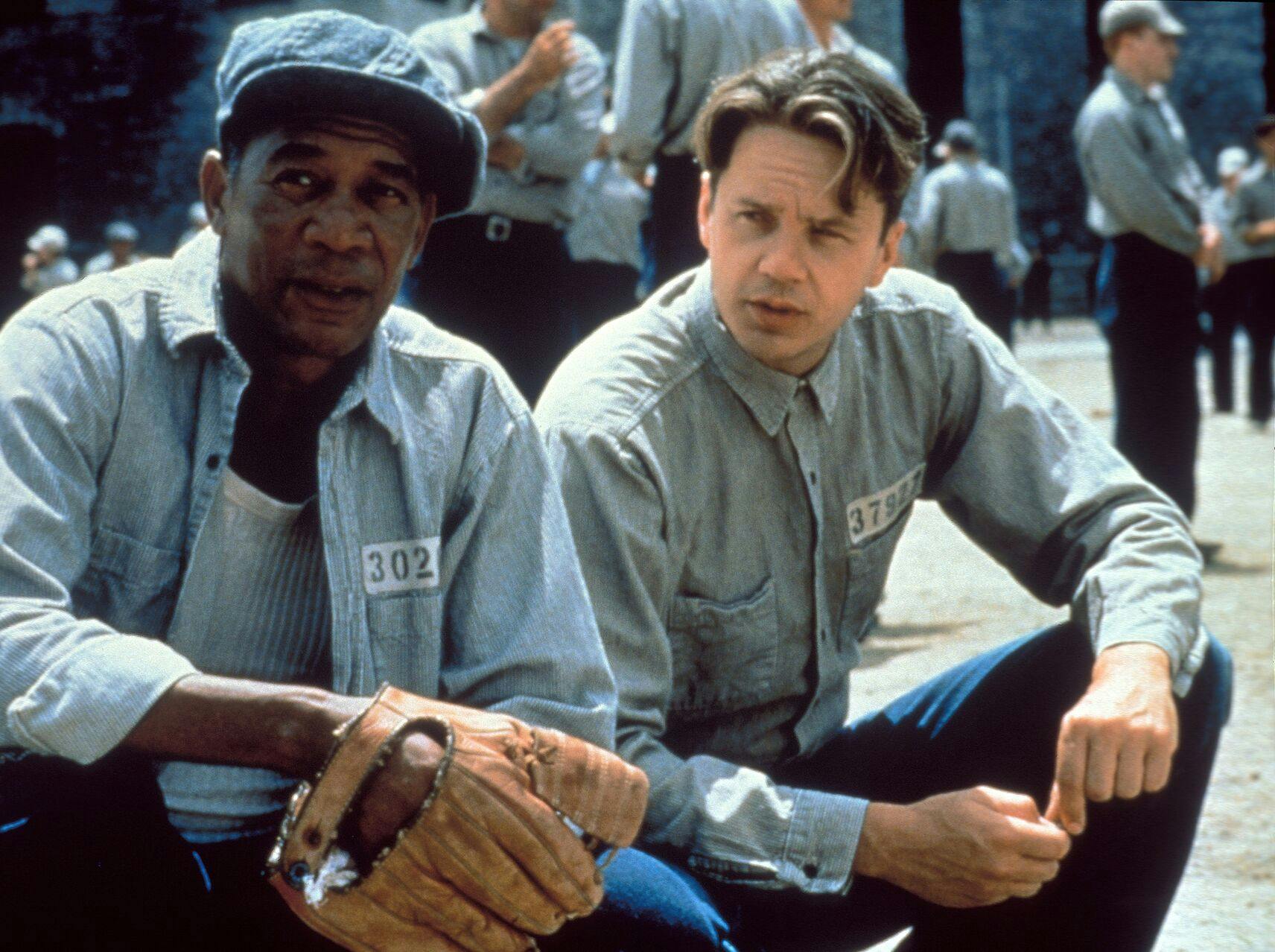 Morgan Freeman & Tim Robbins Characters: Ellis Boyd 'Red' Redding & Andy Dufresne Film: The Shawshank Redemption (USA 1994) / Literaturverfilmung Nach Der Novelle 'Fr