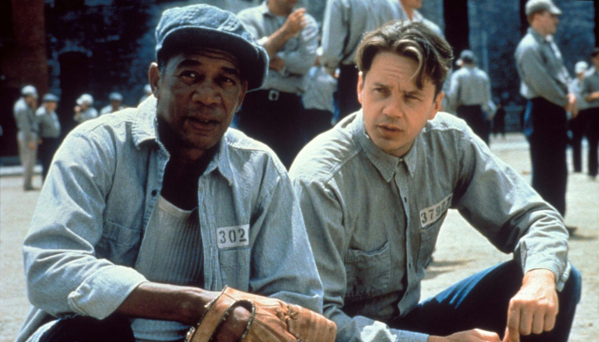 Morgan Freeman & Tim Robbins Characters: Ellis Boyd 'Red' Redding & Andy Dufresne Film: The Shawshank Redemption (USA 1994) / Literaturverfilmung Nach Der Novelle 'Fr