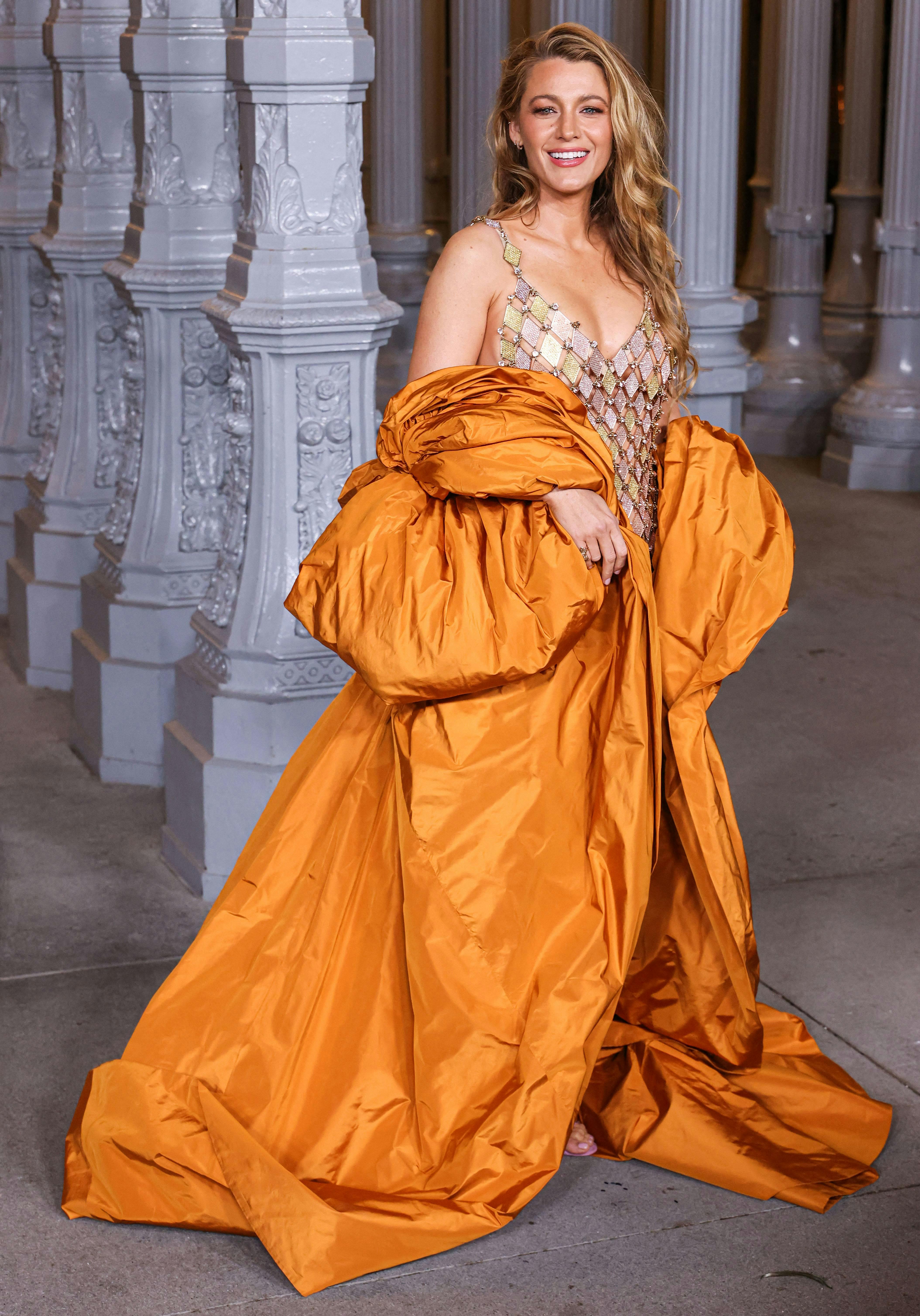 MIRACLE MILE, LOS ANGELES, CALIFORNIA, USA - NOVEMBER 02: 13th Annual LACMA Art + Film Gala 2024 presented by Gucci held at the Los Angeles County Museum of Art on November 2, 2024 in Miracle Mile, Los Angeles, California, United States. 03 Nov 2024 Pictured: Blake Lively. Photo credit: Xavier Collin/Image Press Agency / MEGA TheMegaAgency.com +1 888 505 6342 (Mega Agency TagID: MEGA1224429_001.jpg) [Photo via Mega Agency]
