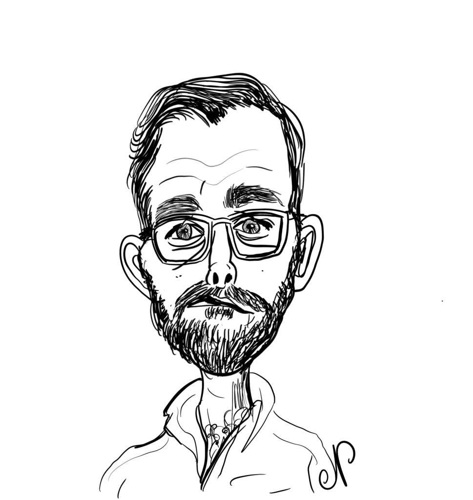 På redaktionen har vi tegnet alle deltagerne i den nye sæson af 'Forræder'. Her er Rasmus Bruun