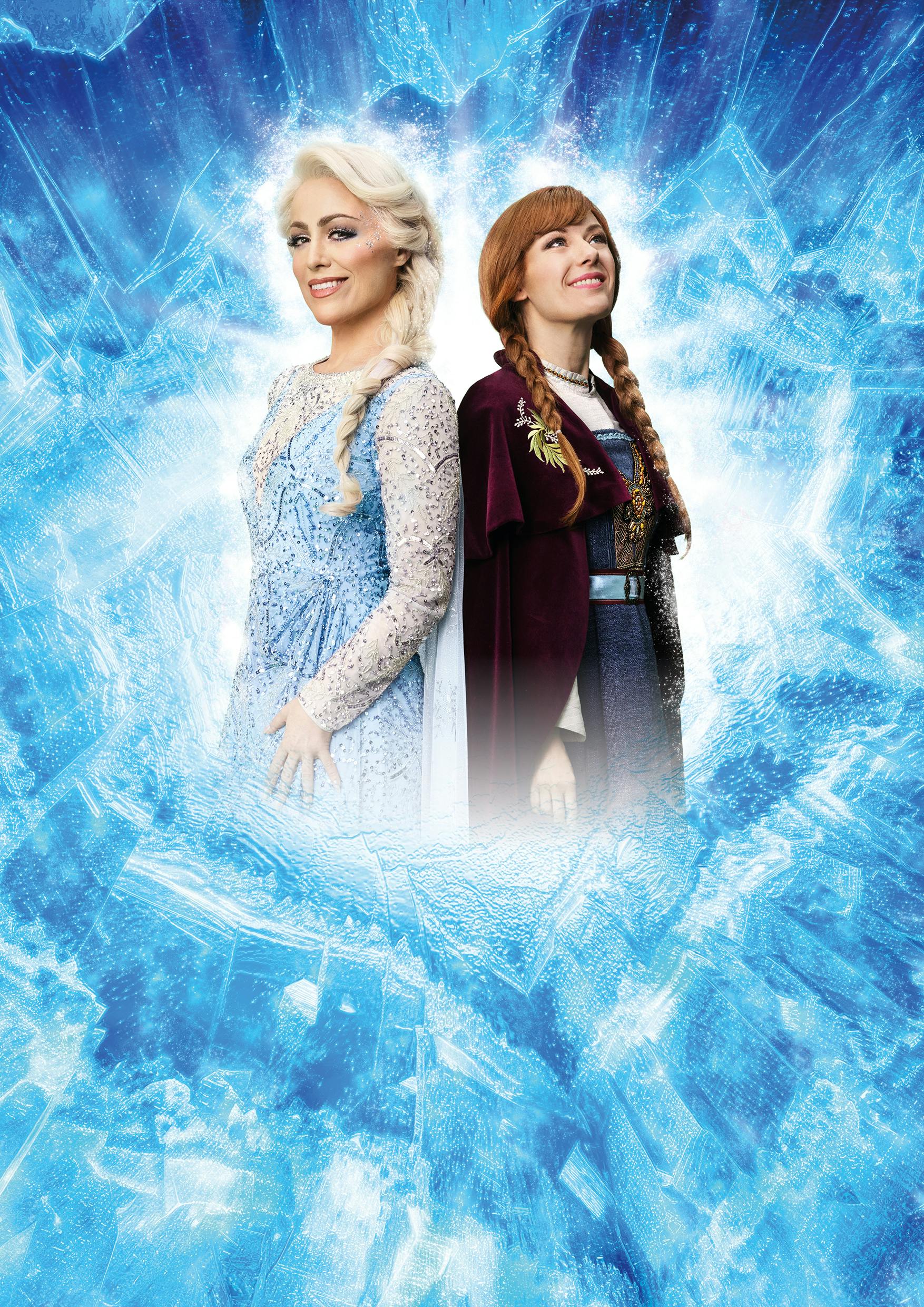 Maria Lucia i rollen som Dronning Elsa og Kristine Yde Eriksen som lillesøster Anna