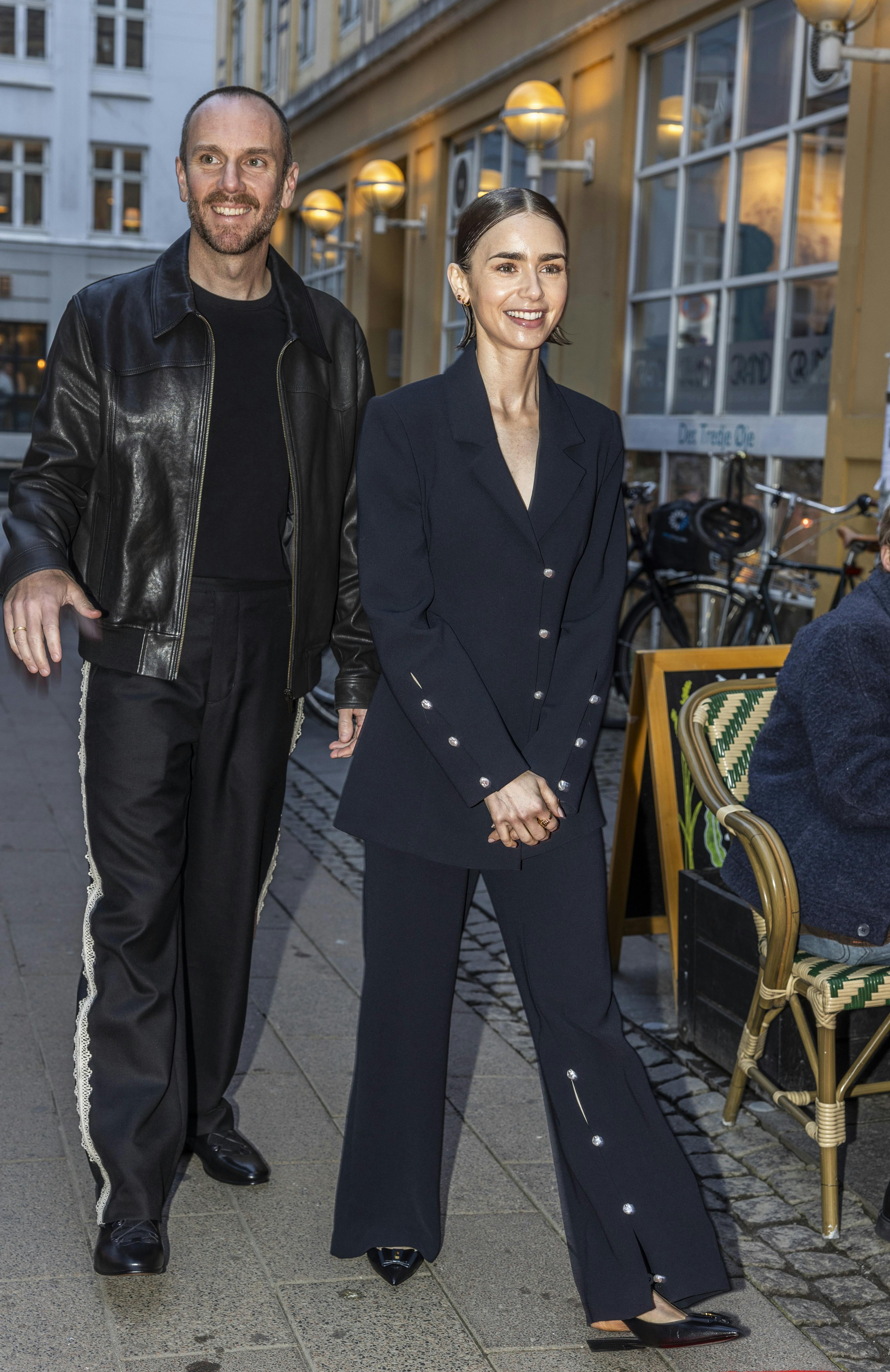 Charlie McDowell og Lily Collins ved premieren på 'Sommerbogen' i Grand Teatret i København