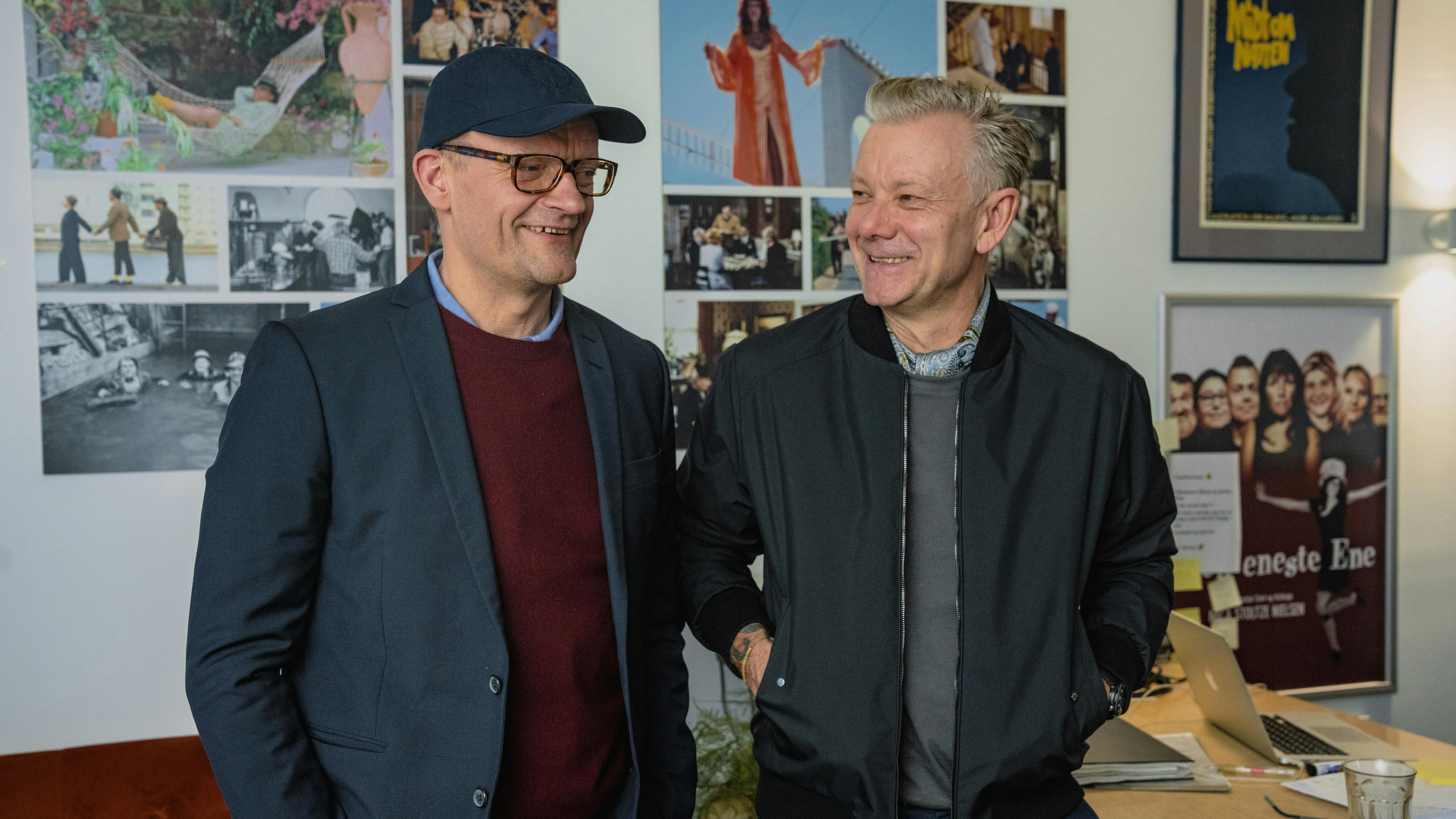Frank Hvam og Casper Christensen på første optagedag af sæson 10 af 'Klovn'.
