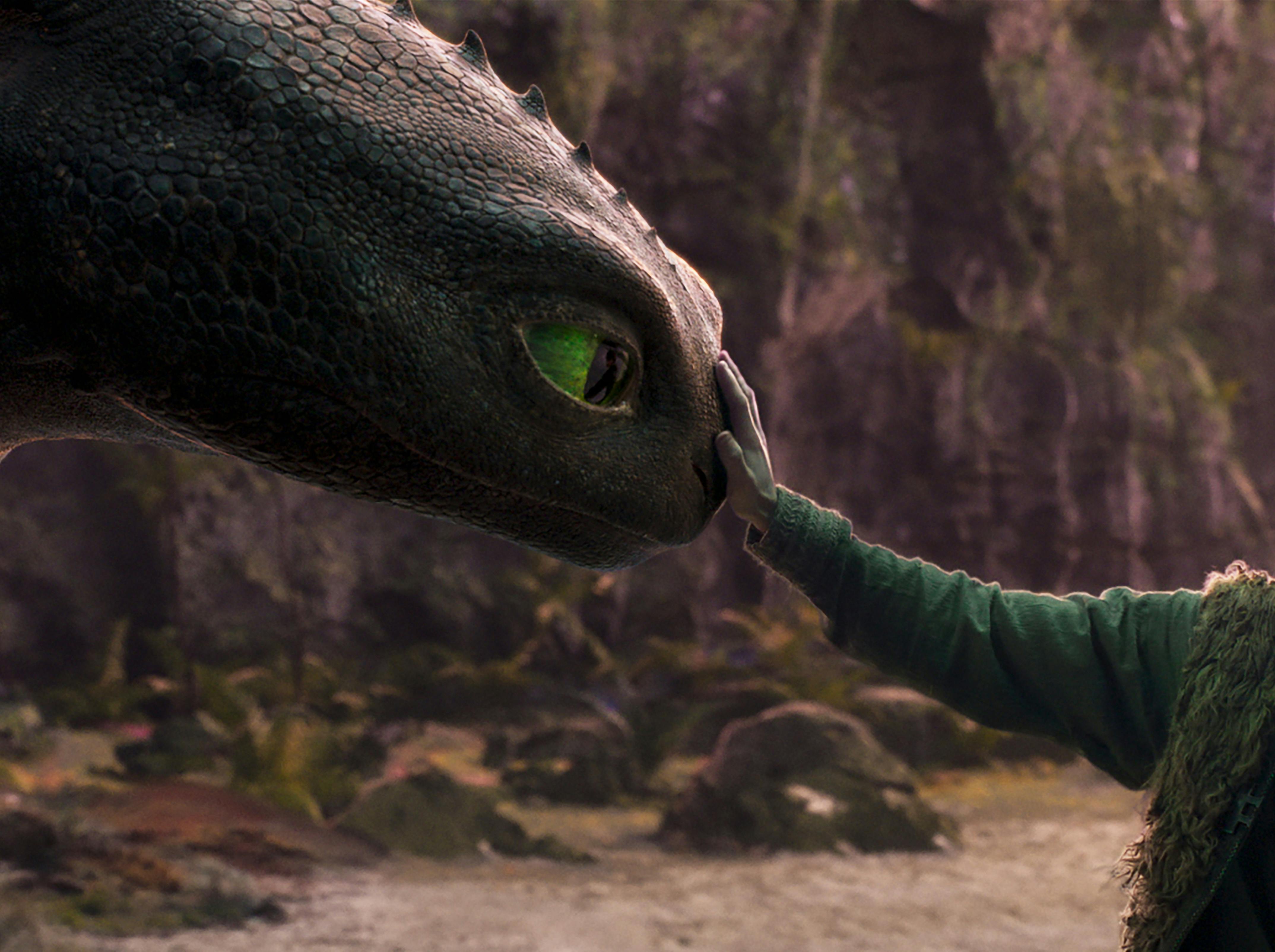 Mason Thames Hiccup hikke with his Night Fury dragon, Toothless, tandløs sådan træner du din drage anmeldelse