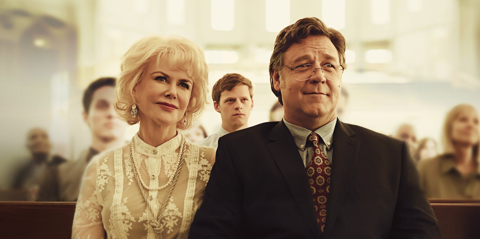 Nicole Kidman, Lucas Hedges og Russell Crowe i 'Boy Erased'