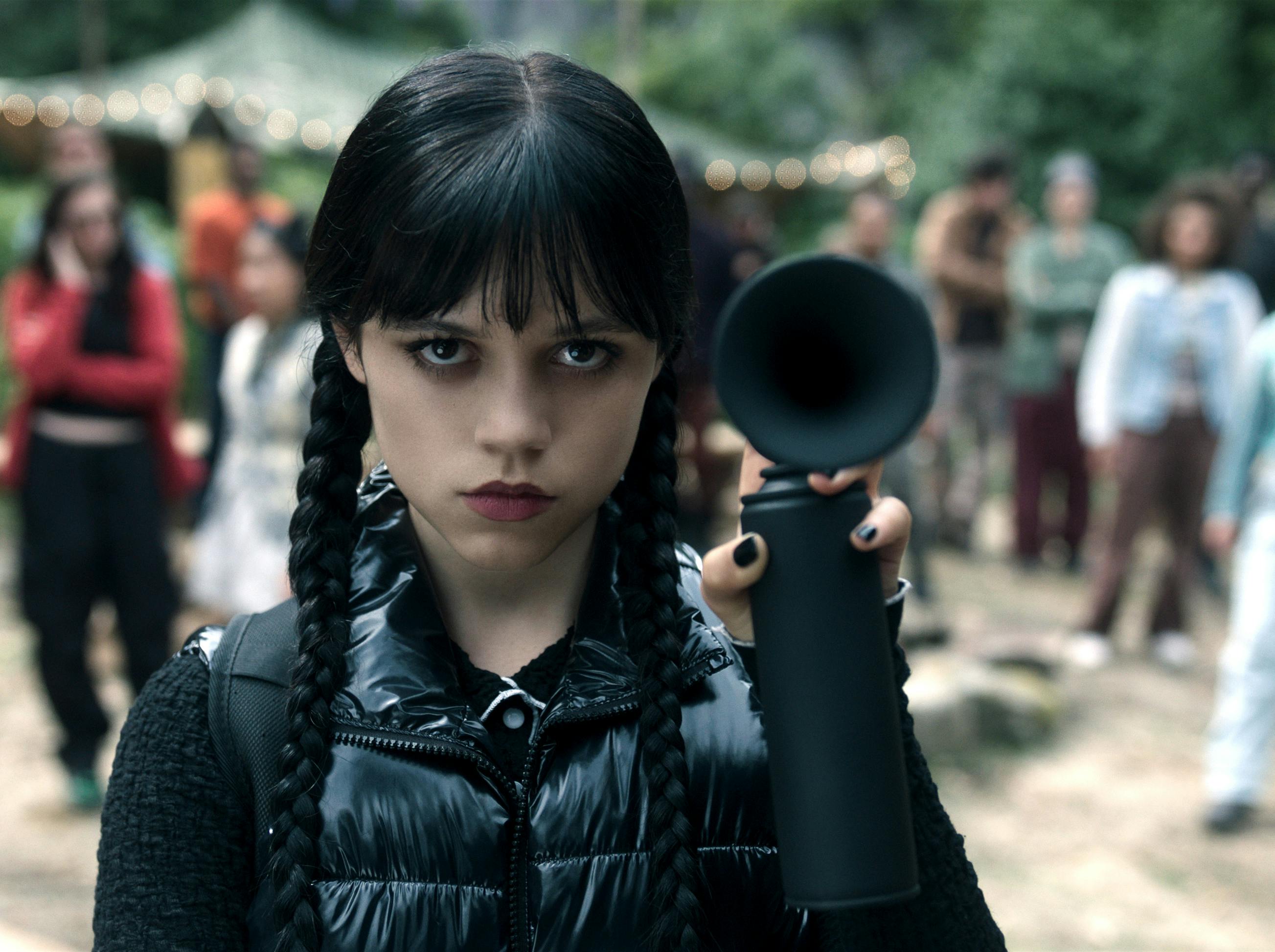 Wednesday sæson 2 del 1. Jenna Ortega as Wednesday Addams in episode 203 of Wednesday. Cr. Courtesy of Netflix © 2025