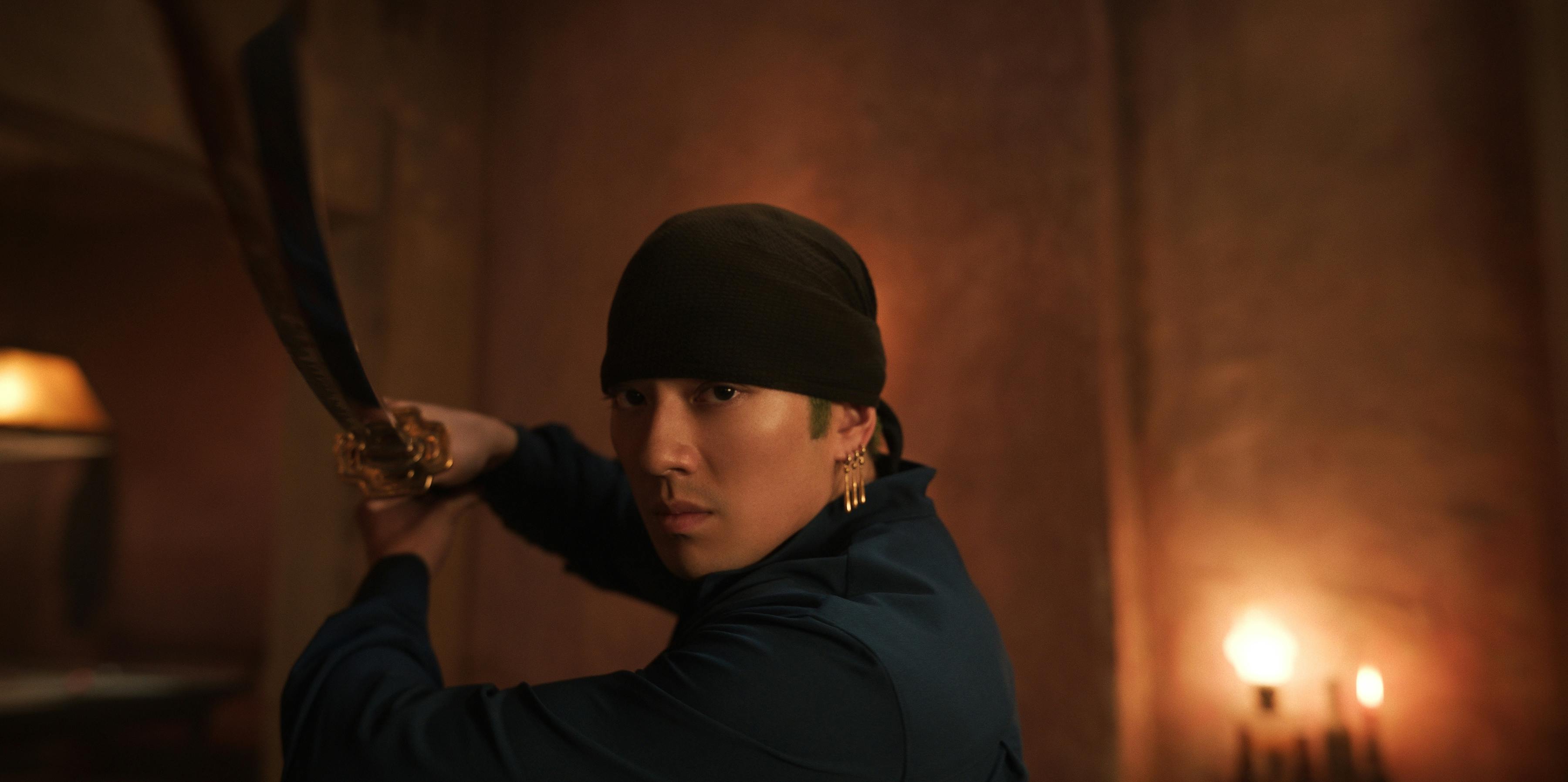 One Piece. Mackenyu as Roronoa Zoro in season 2 of One Piece. Cr. Courtesy of Netflix © 2025