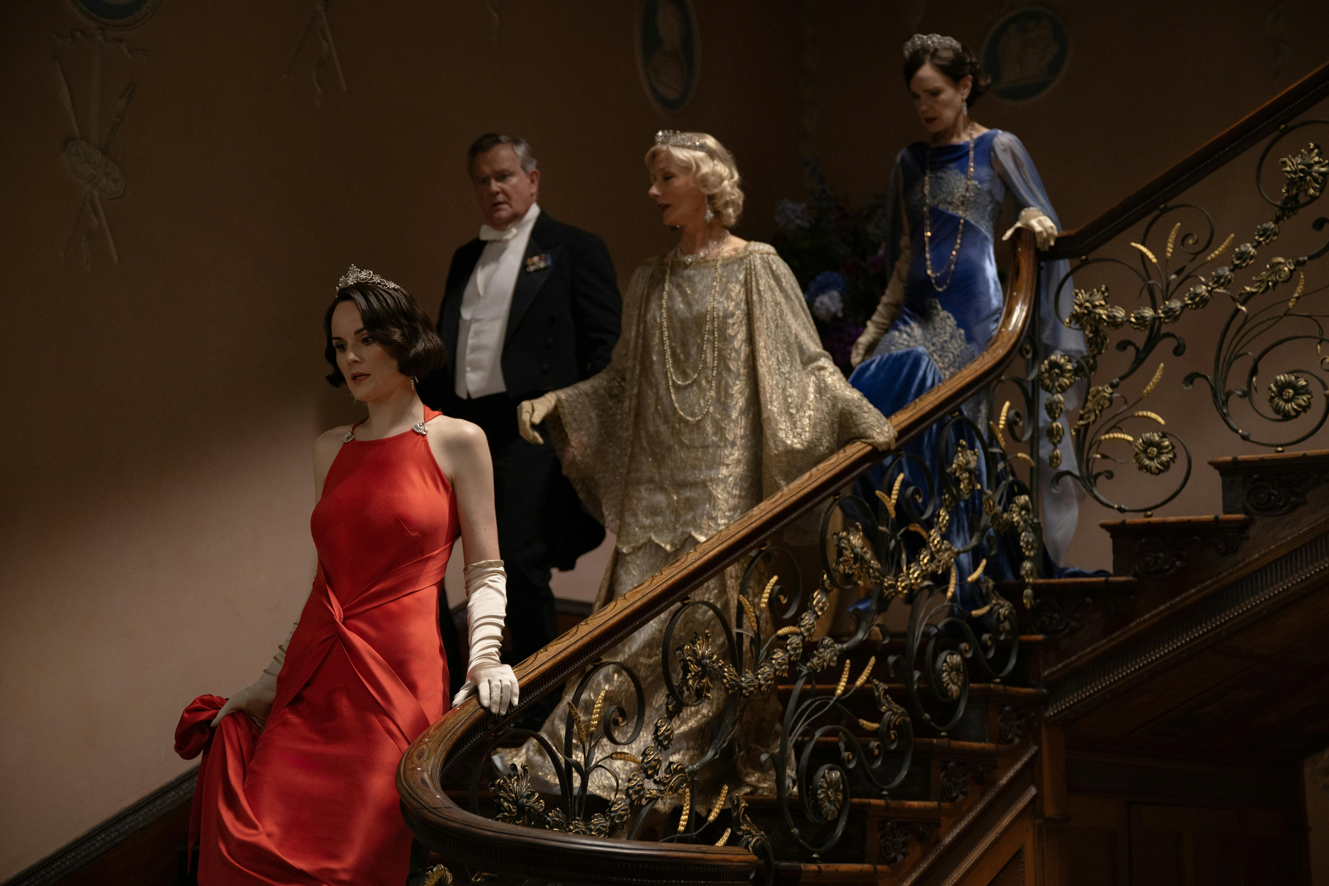 Michelle Dockery stars as Lady Mary, Hugh Bonneville as Robert Grantham, Joely Richardson as Lady Petersfield and Elizabeth McGovern as Cora Grantham in DOWNTON ABBEY: The Grand Finale, a Focus Features release.Credit: Rory Mulvey / © 2025 FOCUS FEATURES LLC