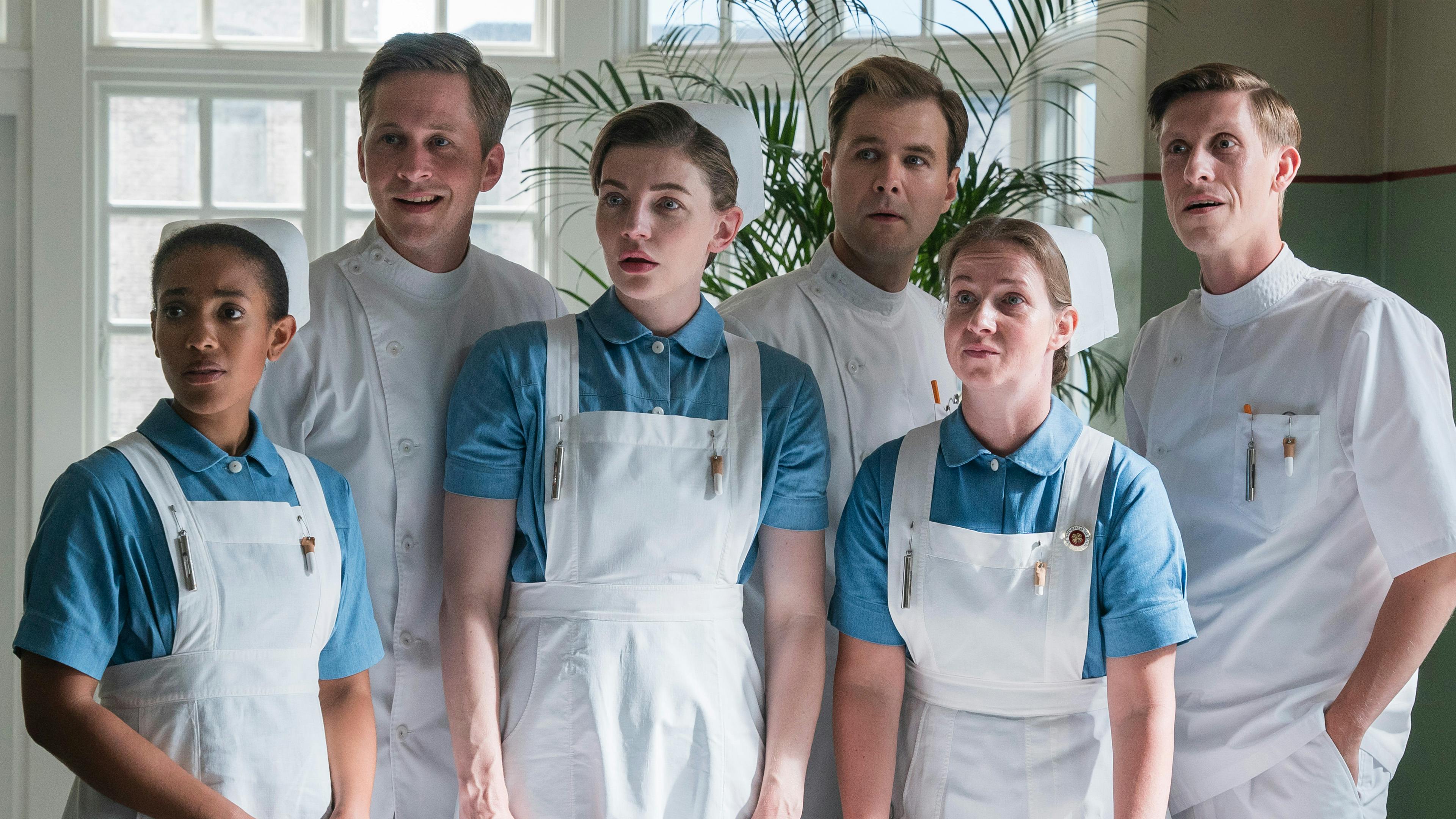 Malaika Berenth Mosendane, Jakob Åkerlind, Molly Egelind, Magnus Haugaard, Ulla Vejby, Mikkel Becker Hilgart i syvende sæson af 'Sygeplejeskolen'