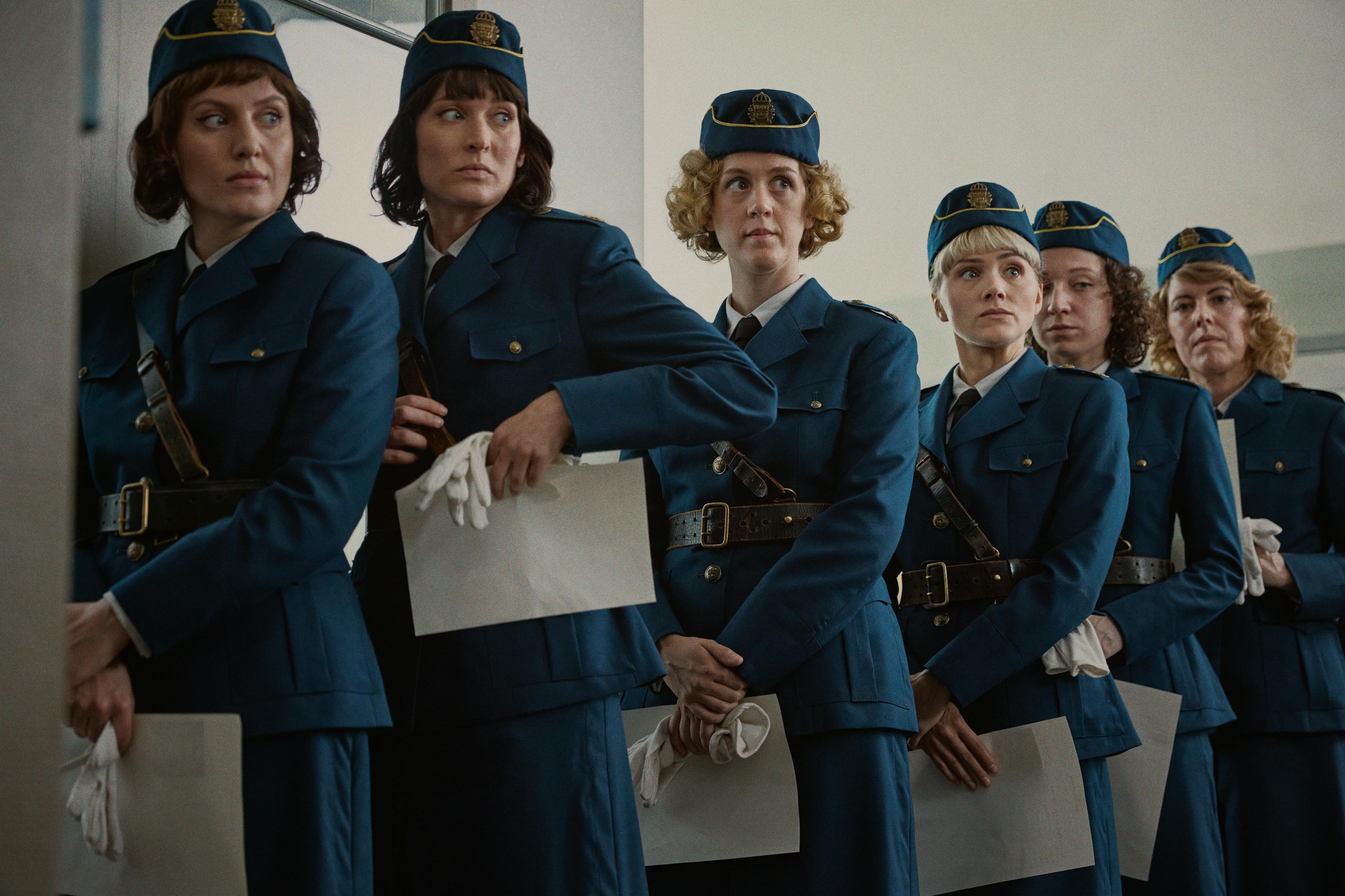 The New Force. (L to R) Josefin Asplund as Karin, Malin Persson as Ingrid and Agnes Rase as Siv in The New Force. Cr. Courtesy of Netflix © 2024