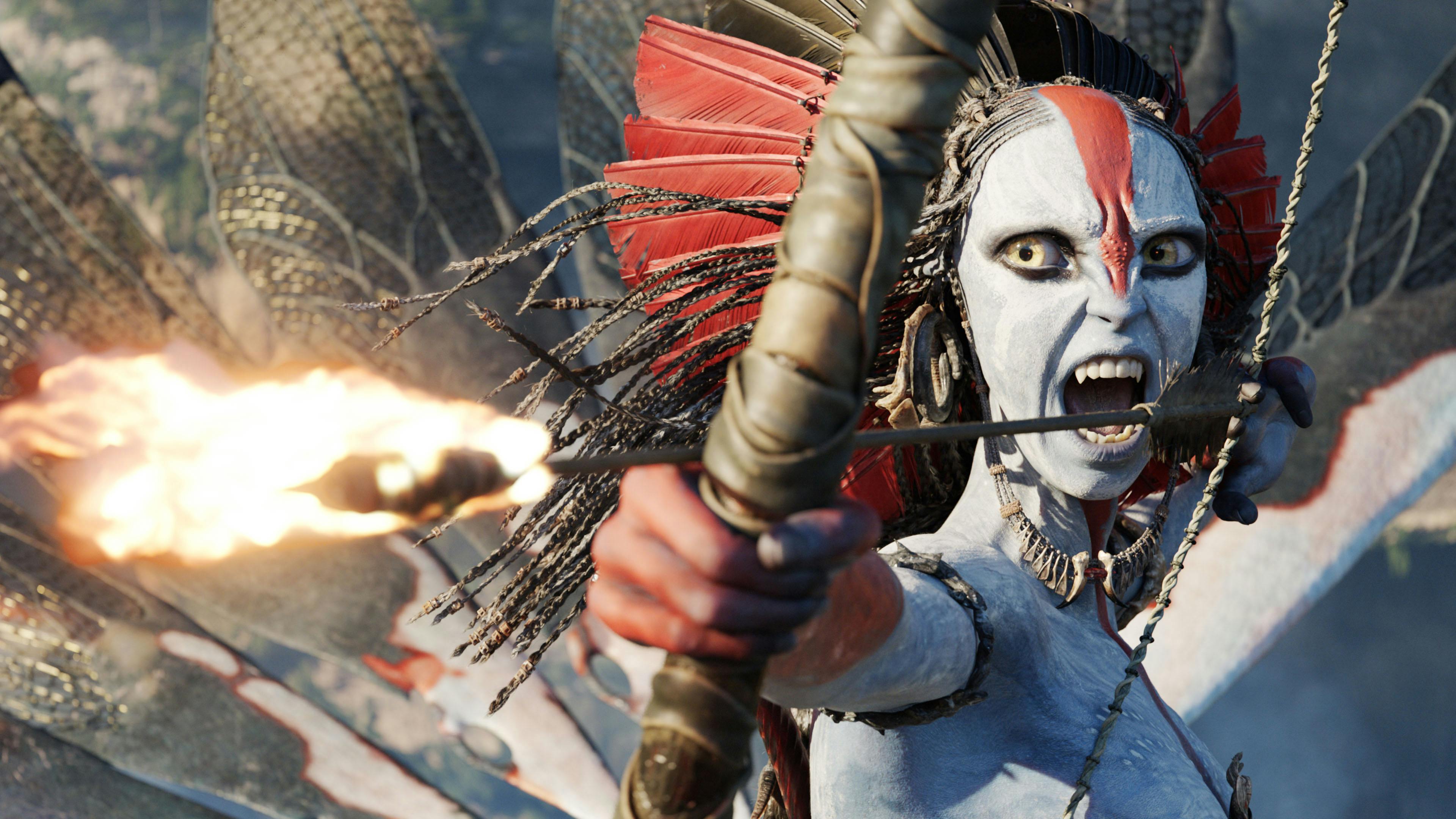 Oona Chaplin as Varang in 20th Century Studios' AVATAR: FIRE AND ASH anmeldelse. Photo courtesy of 20th Century Studios. © 2025 20th Century Studios. All Rights Reserved.