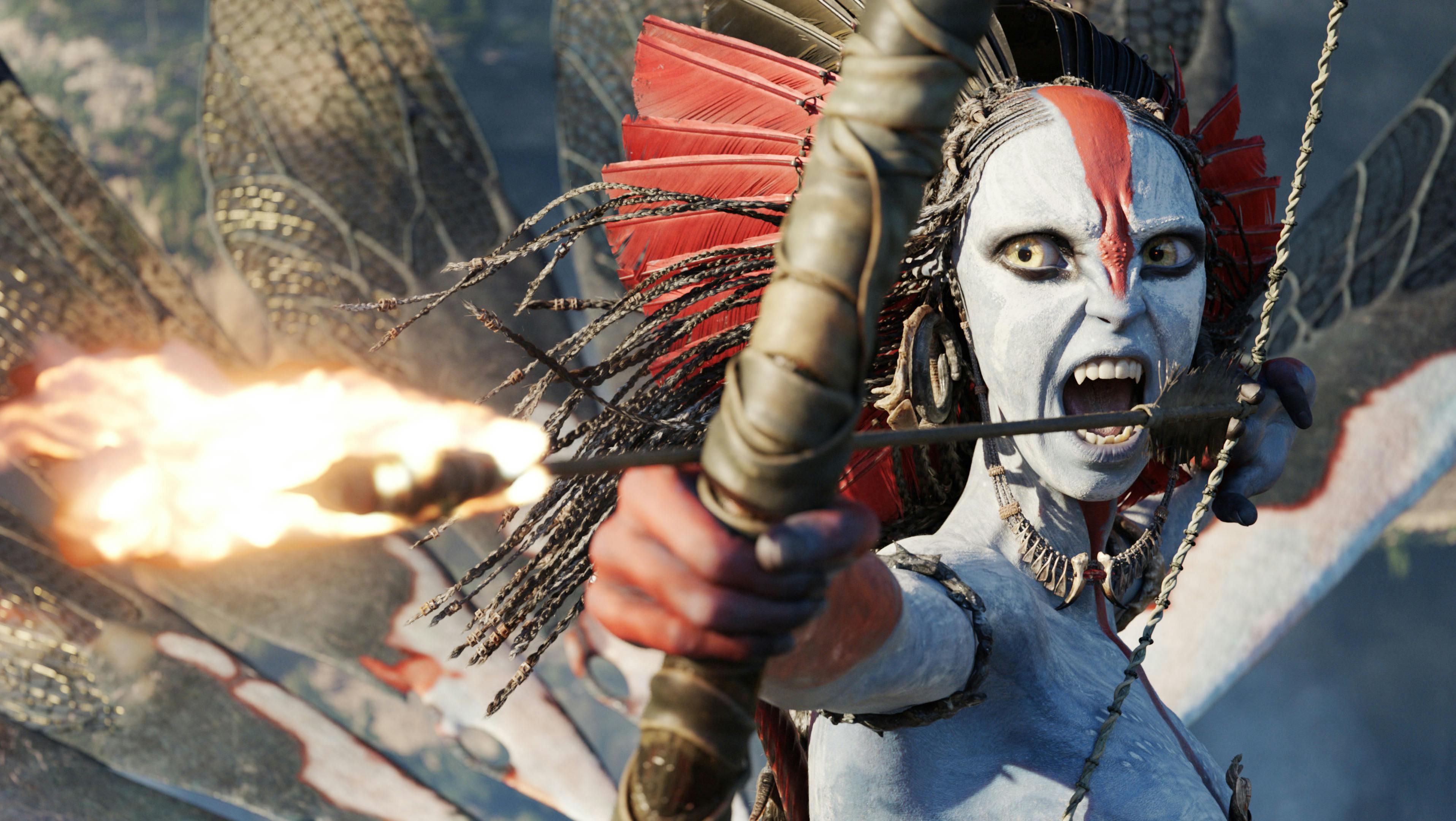 Oona Chaplin as Varang in 20th Century Studios' AVATAR: FIRE AND ASH anmeldelse. Photo courtesy of 20th Century Studios. © 2025 20th Century Studios. All Rights Reserved.