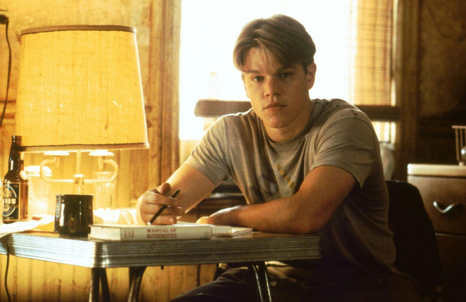 Matt Damon som den kloge Will Hunting i filmen 'Good Will Hunting'