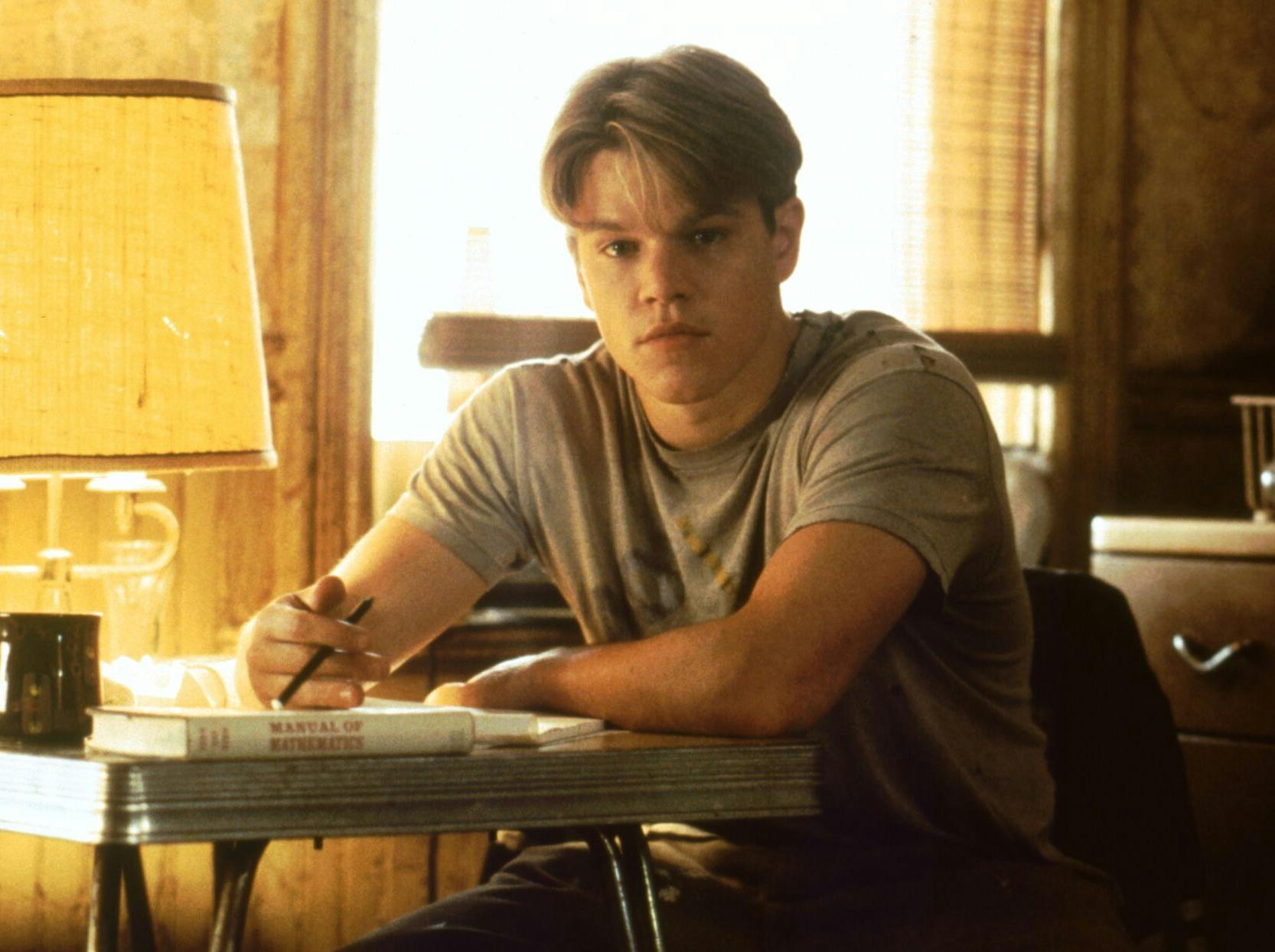 Matt Damon som den kloge Will Hunting i filmen 'Good Will Hunting'