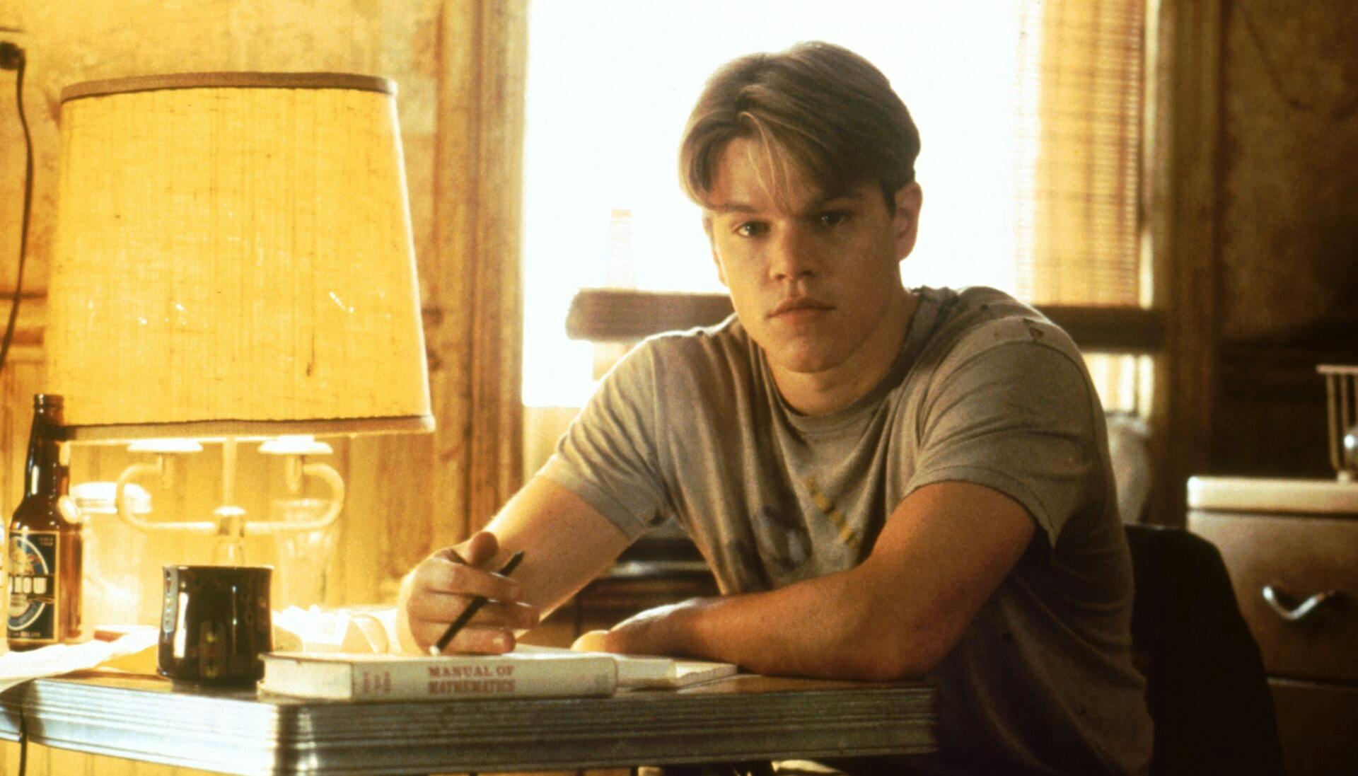 Matt Damon som den kloge Will Hunting i filmen 'Good Will Hunting'